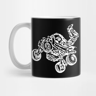 ATV Quad Freestyle White Sketch Art Mug